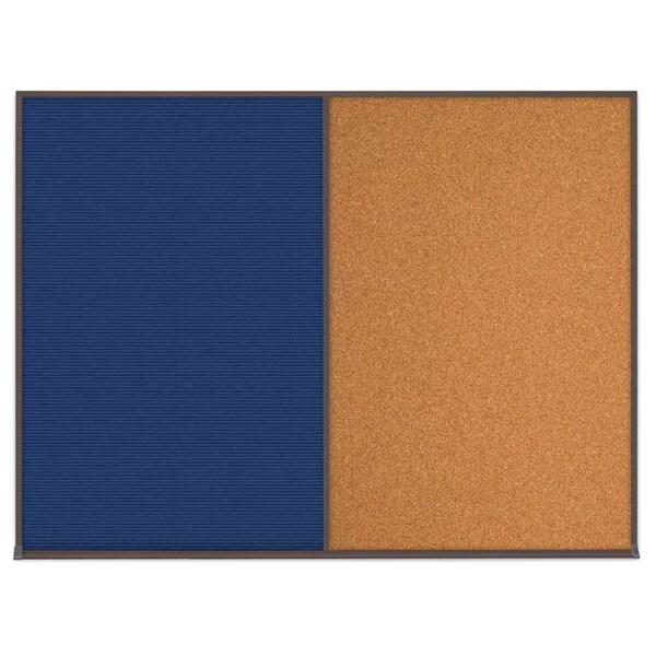 United Visual Products Triple Door Radius Corkboard, 72"X48", S UV80055-SATIN-SURF - main